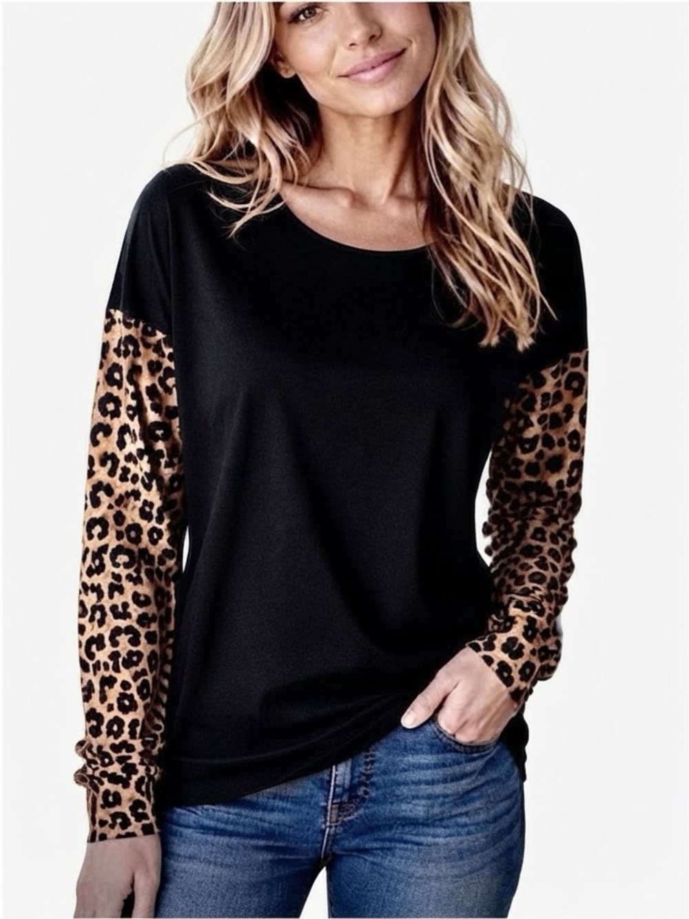 Pink Victoria Secret Black Leopard long Sleeve Top